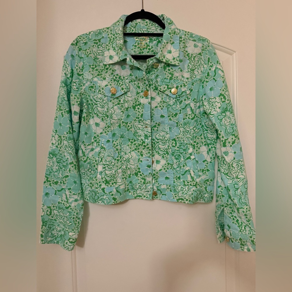 Lilly Pulitzer Seaspray Linen Jacket in "Mint Condition Burst Of Joy"